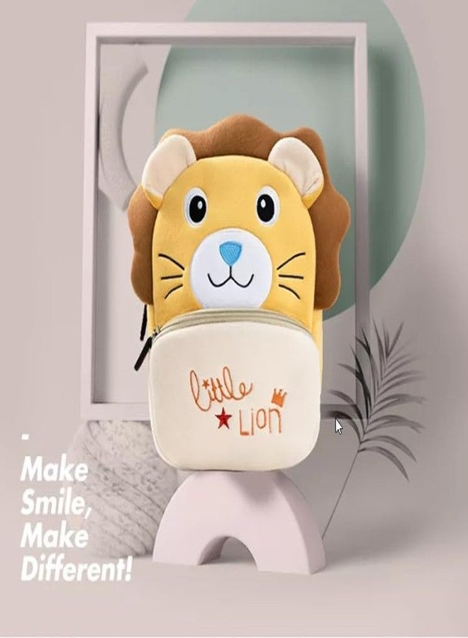 دزرت حقيبة ظهر مدرسية للأطفال من ديزيرت بتصميم أسد لطيف، مصنوعة من القطيفة الناعمة، بتصميم حيوانات كرتونية مخملية، مناسبة للنزهات، ورياض الأطفال، ومرحلة ما قبل المدرسة، للأولاد/البنات/الرضع (من سنتين إلى 5 سنوات). - Image 3